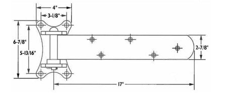Polar 307 Heavy Duty Reversible Walk-In Hinge with 1-1/8" Offset.