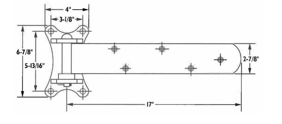 Polar 307 Heavy Duty Reversible Walk-In Hinge with 1-1/8" Offset.