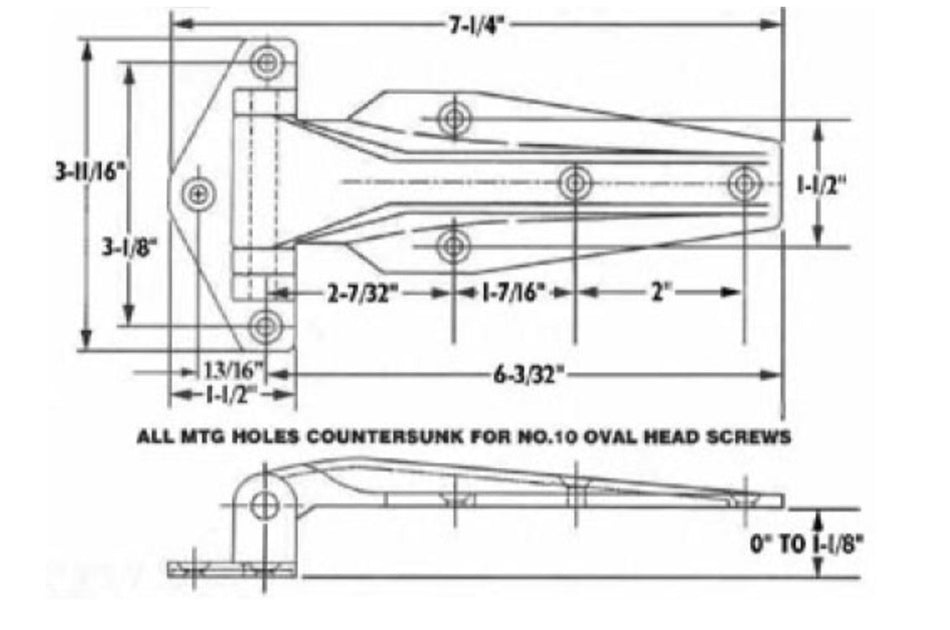 Polar 412 Series Stainless Steel Surfacemount Hinges