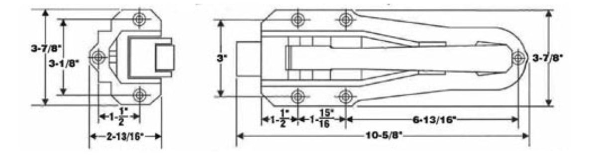 Polar 441 Series Walk-In Safety Latch Complete with Push Rod