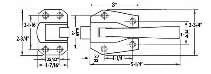 Polar 506 Stainless Steel Refrigerator Lock with 5/8" to 1-1/4" Offset
