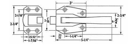 Polar 506 Stainless Steel Refrigerator Lock with 5/8" to 1-1/4" Offset