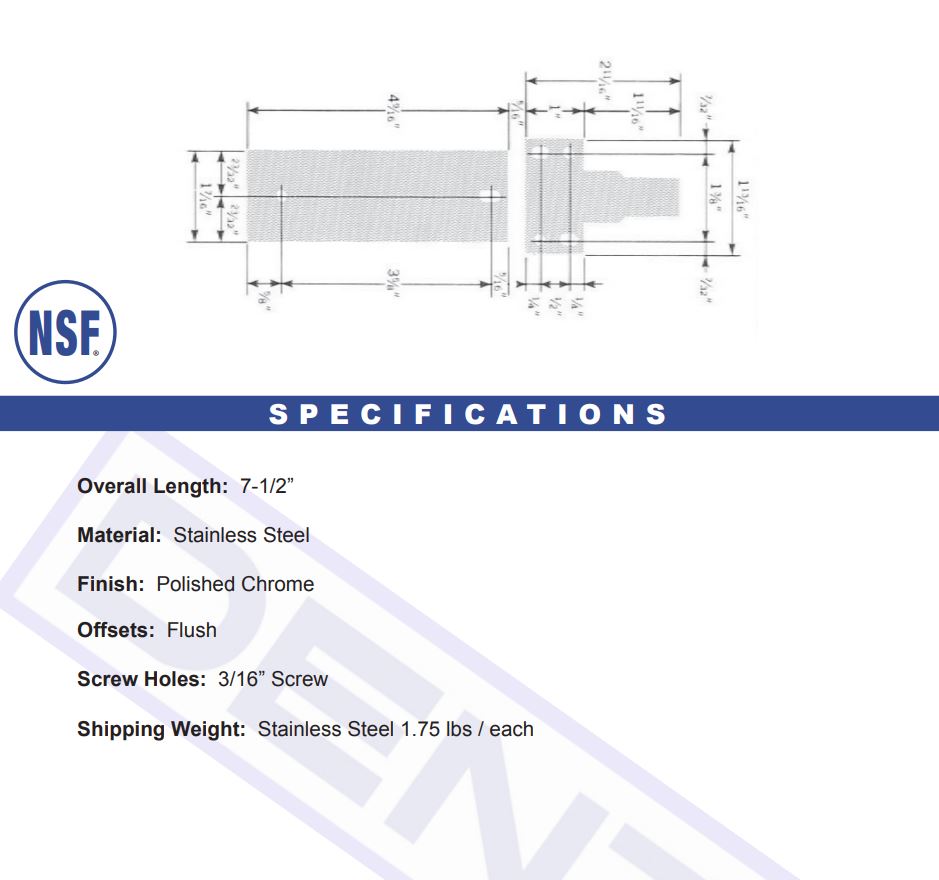 Dent D-275 Heavy Duty Hydraulic Door Closer with Flush Offset