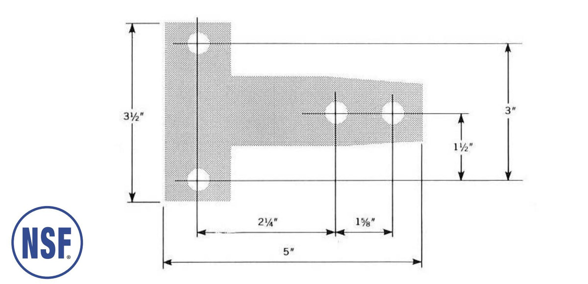 Dent D4A-02 Small Reversible Reach-In Door Hinge