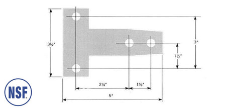 Dent D4A-02 Small Reversible Reach-In Door Hinge