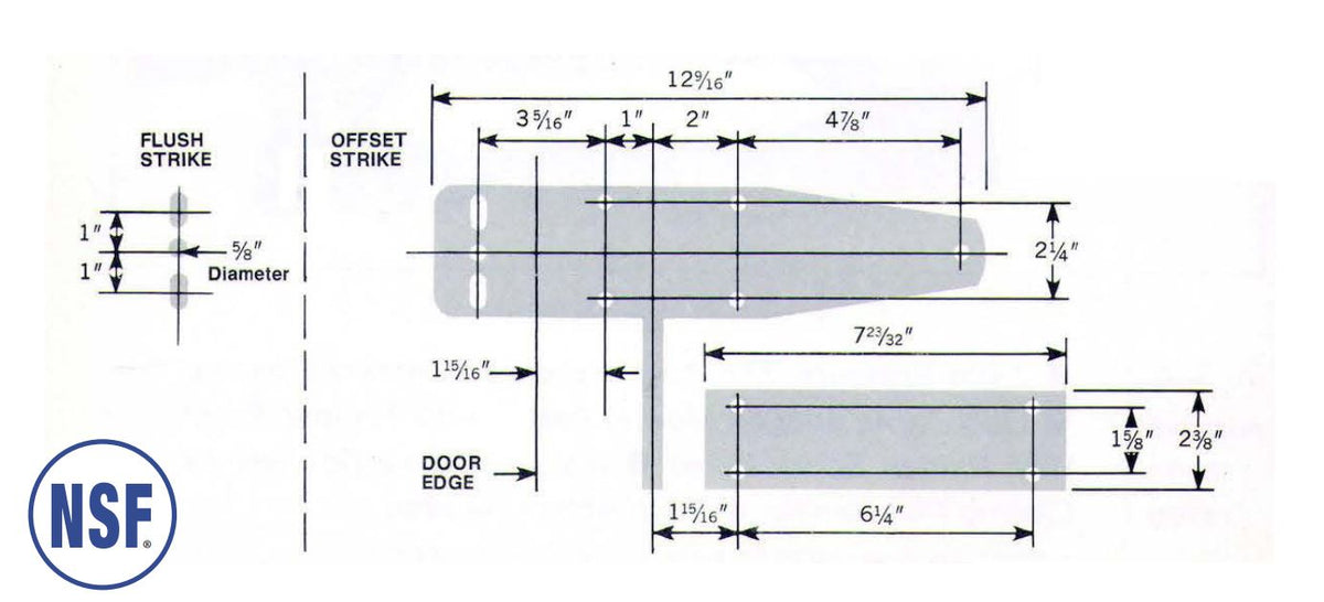 Dent D60 Series Walk-In Latch Complete with Key 
