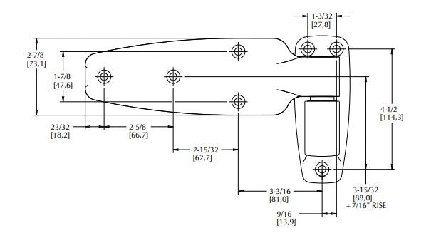 Kason 1245 Series Reversible Cam-Rise Hinges Kason Hinges %product_description%