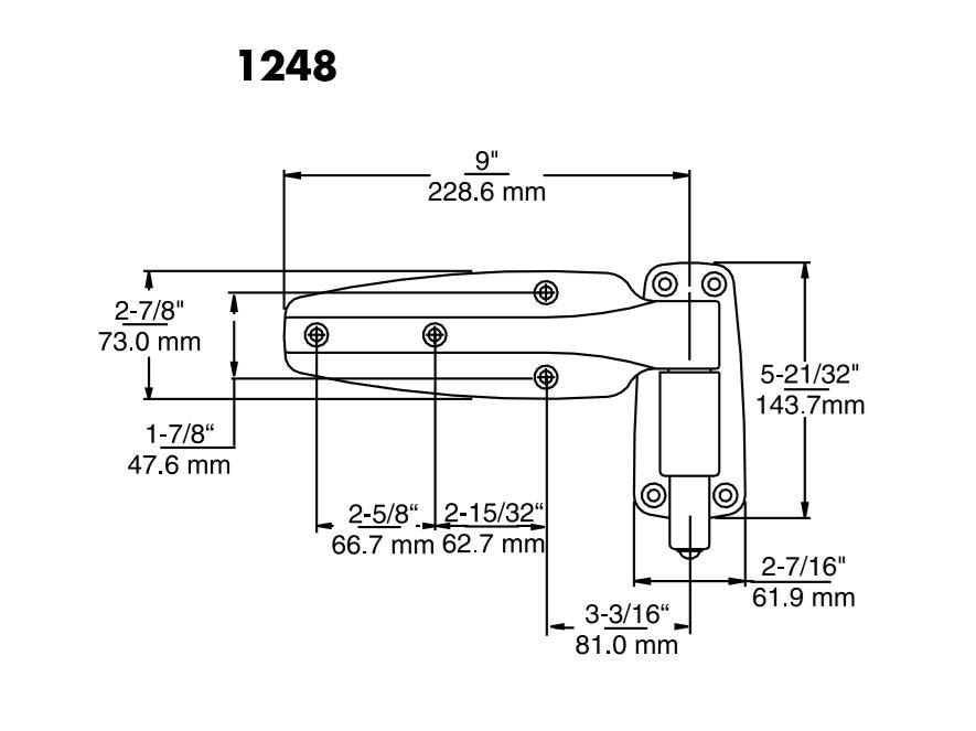Kason 1248 Series Reversible Spring Assisted Cam-Lift Hinges Kason Hinges %product_description%