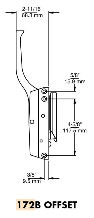 Kason 172 Offset Handle Edgemount Magnetic Latch Complete Set Kason Latches %product_description%