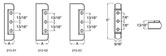 Kason 213 Reversible Non Adjustable Edgemount Hinges Kason Hinges %product_description%