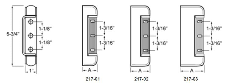 Kason 217 Reversible Edgemount Hinges Kason Hinges %product_description%
