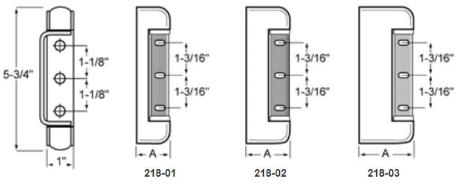 Kason 218 Reversible Edgemount Spring-Assisted Hinges Kason Hinges %product_description%