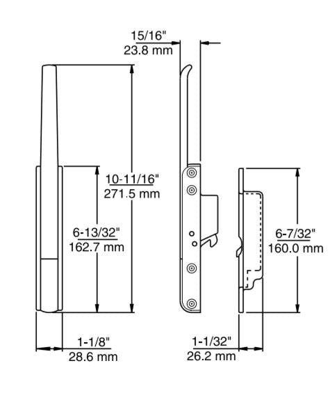 Kason 531 Straight Handle Trigger Action Latch Complete Set Kason Latches %product_description%
