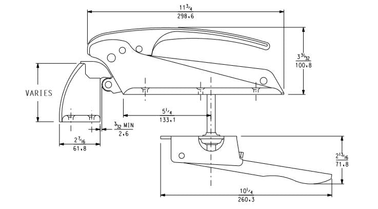 Kason 55 Series Walk-In Safety Latch Complete Set Kason Latches %product_description%