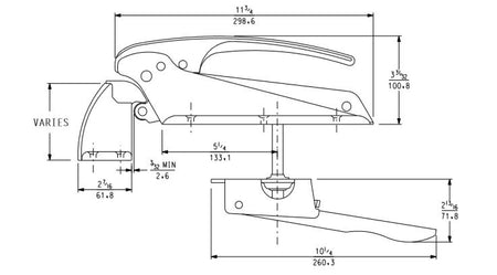 Kason 55 Series Walk-In Safety Latch Complete Set Kason Latches %product_description%