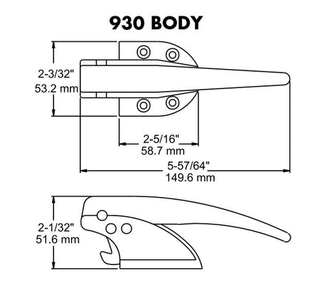 Kason 930 Series Surfacemount Latch Complete Set Kason Latches %product_description%